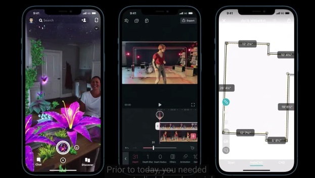 Snapchat 成为第一款使用苹果 iPhone 12 Pro 激光雷达技术的应用：AR 物体更逼真