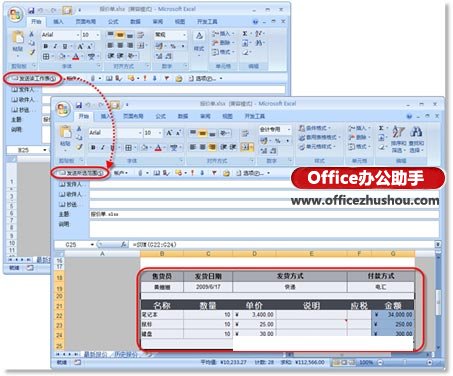 excel发送简历的邮件内容 用邮件发送Excel工作簿或其中的部分内容的方法