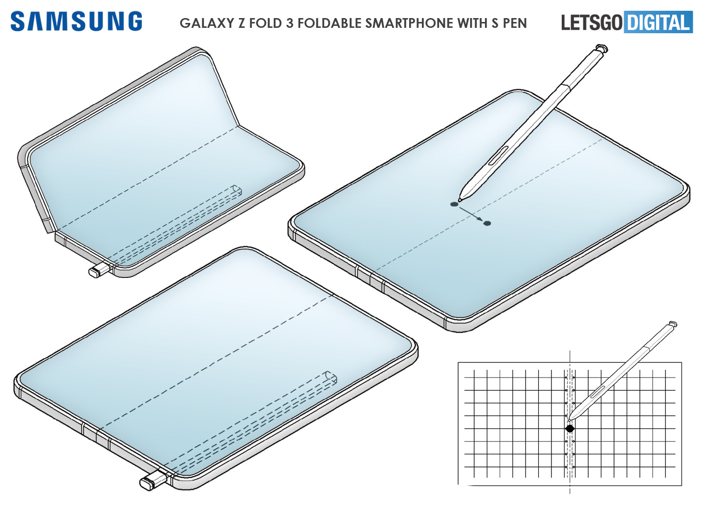 疑似三星 Galaxy Z Fold 3 专利公布，附带 S pen