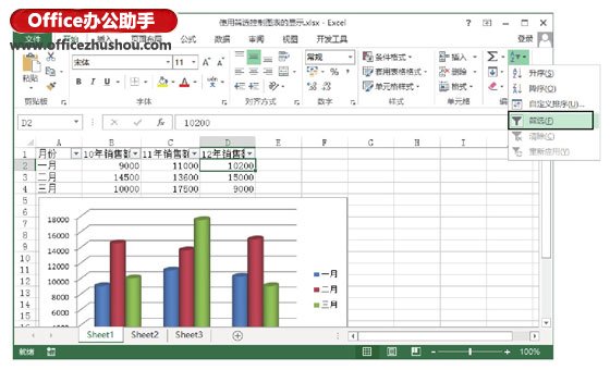 excel图表筛选器按钮 使用筛选功能来控制Excel图表的方法