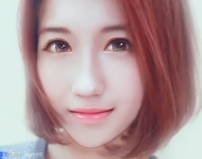 用PS把像素不高的人像照片转手绘处理