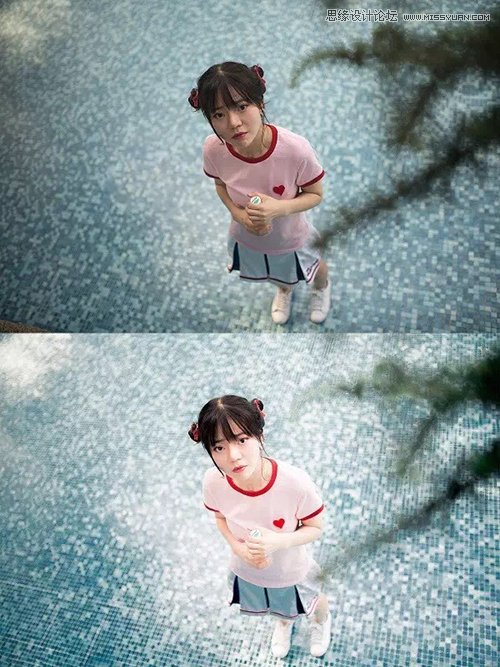 PS调出外景人像照片甜美的小清新效果