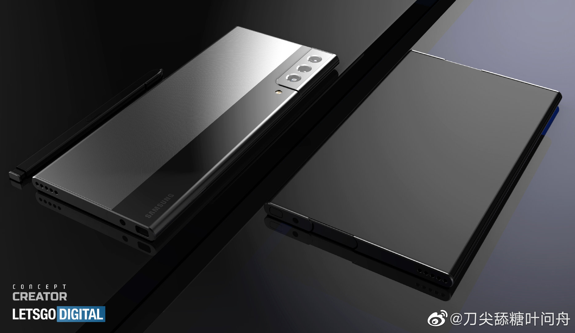 外媒绘制三星卷轴屏智能手机渲染图，配备 S Pen