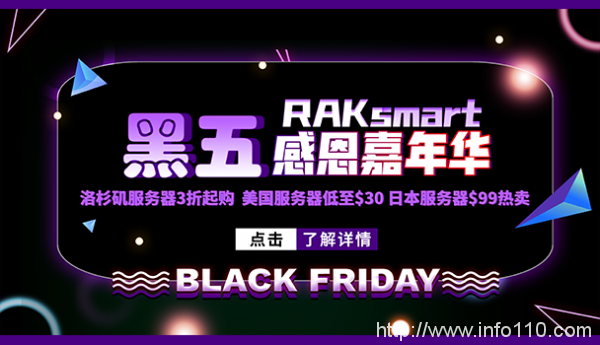 美国主机商RAKSmart开启黑五促销E3服务器秒杀价30美元