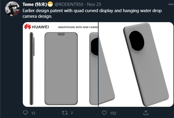 华为P50 Pro渲染图曝光：液态镜头、四曲面屏很吸睛