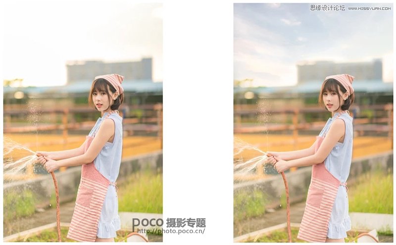 用PS调出外景人像照片甜美日系暖色调