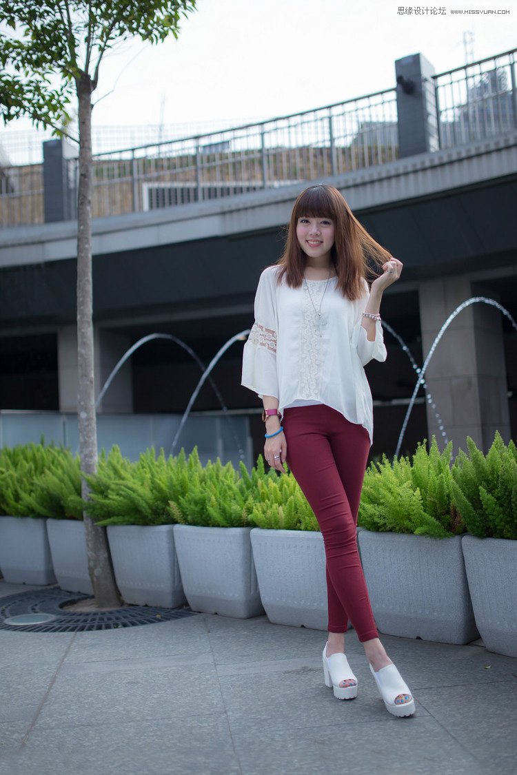 ps给人像照片添加唯美的夕阳景色