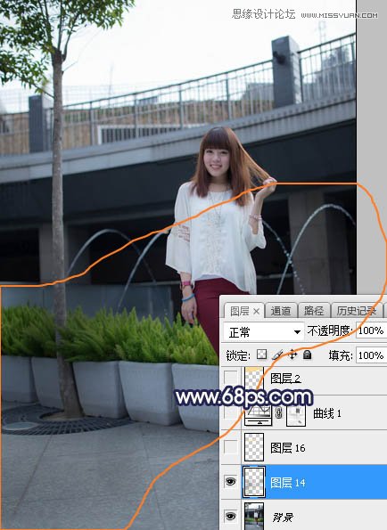 ps给人像照片添加唯美的夕阳景色