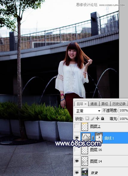 ps给人像照片添加唯美的夕阳景色