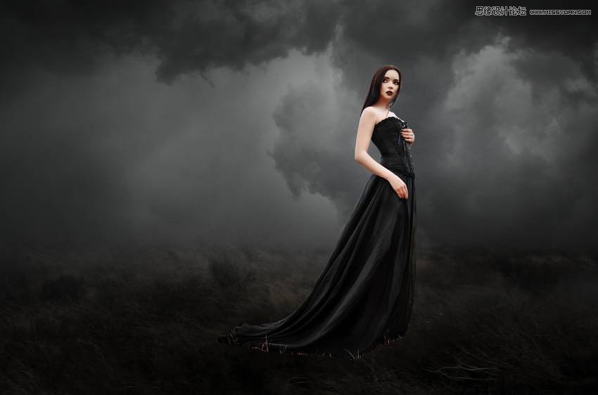 PS合成哥特风格的女巫场景图