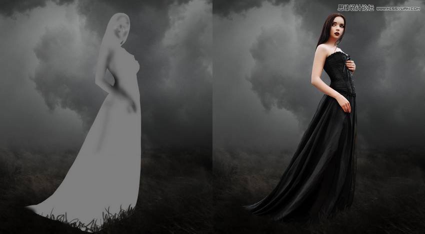 PS合成哥特风格的女巫场景图