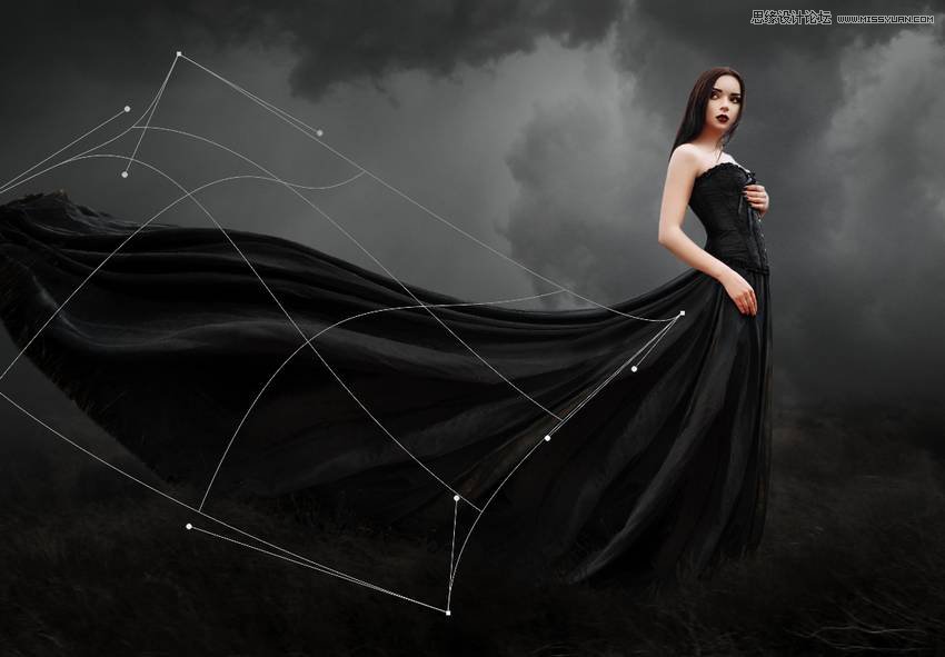 PS合成哥特风格的女巫场景图