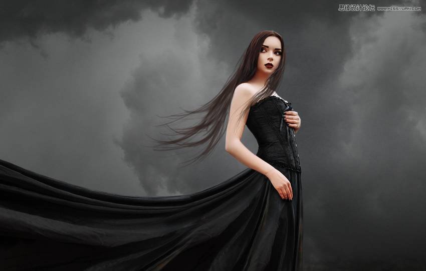 PS合成哥特风格的女巫场景图