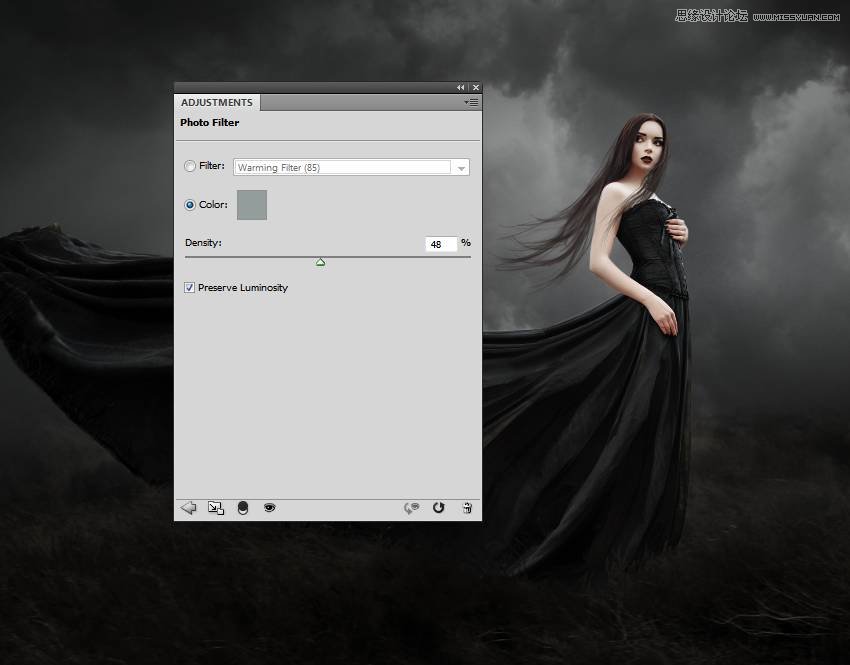 PS合成哥特风格的女巫场景图