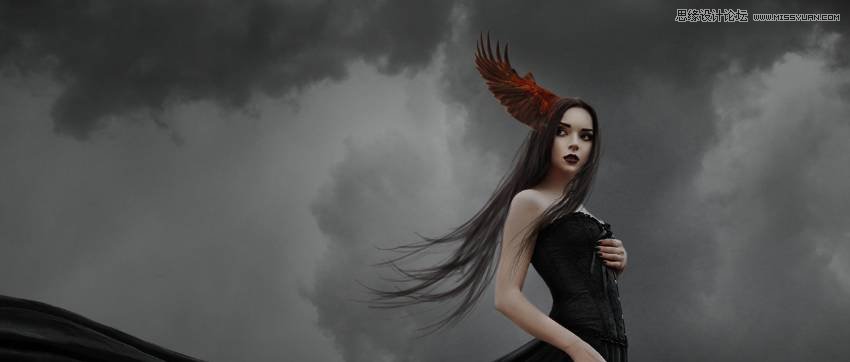 PS合成哥特风格的女巫场景图