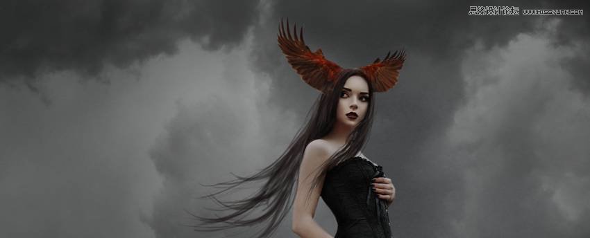 PS合成哥特风格的女巫场景图