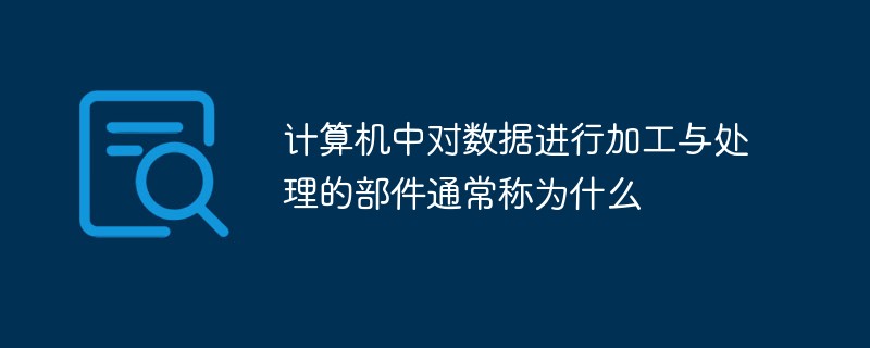 计算机中对数据进行加工与处理的部件称为什么