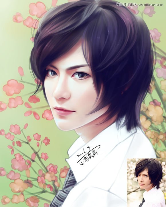 PS结合SAI给男生照片转手绘艺术效果