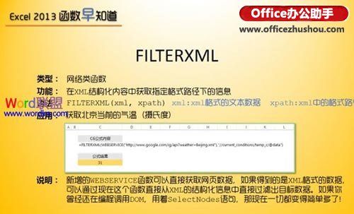 Excel 2013新增网络类函数FILTERXML的使用方法介绍 Excel 2013新增网络类函数FILTERXML的使用方法介绍