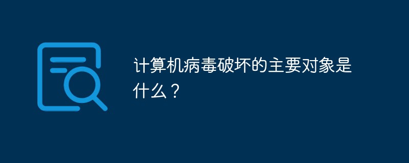 计算机病毒破坏的主要对象是什么？