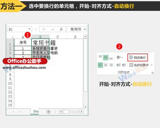 excel单元格自动换行 Excel单元格中数据自动换行的两种方法