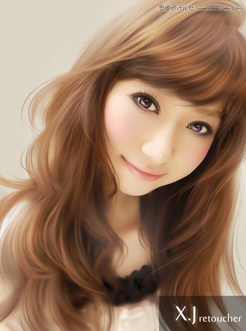 ps制作绚丽的人像转手绘效果图