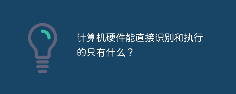 计算机硬件能直接识别和执行的只有什么？