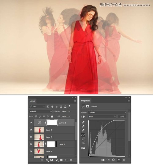 ps合成创意风格的人像幻影效果