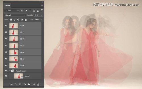 ps合成创意风格的人像幻影效果