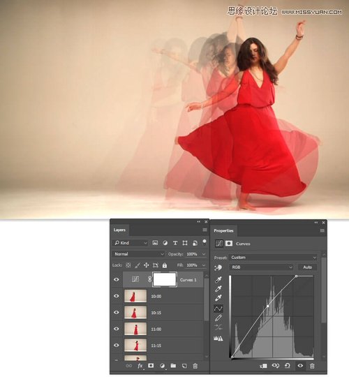 ps合成创意风格的人像幻影效果