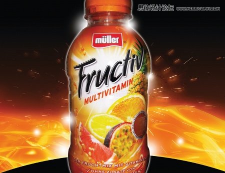 ps制作绚丽大气的水果饮料海报