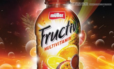 ps制作绚丽大气的水果饮料海报