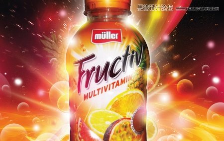 ps制作绚丽大气的水果饮料海报