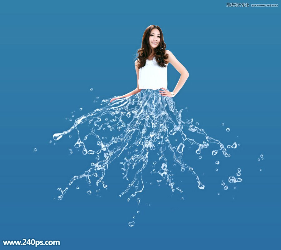 PS制作晶莹剔透的人像水裙