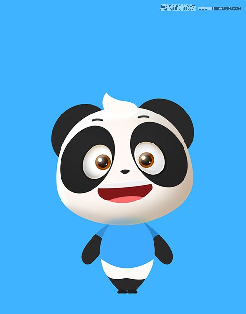 用PS绘制萌萌可爱的3D卡通熊猫