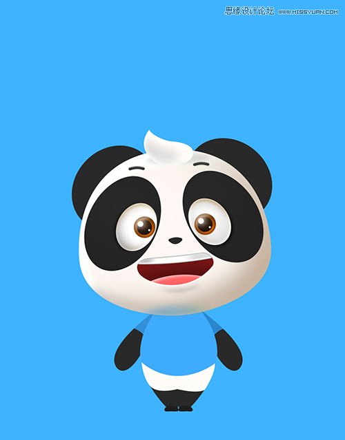 用PS绘制萌萌可爱的3D卡通熊猫