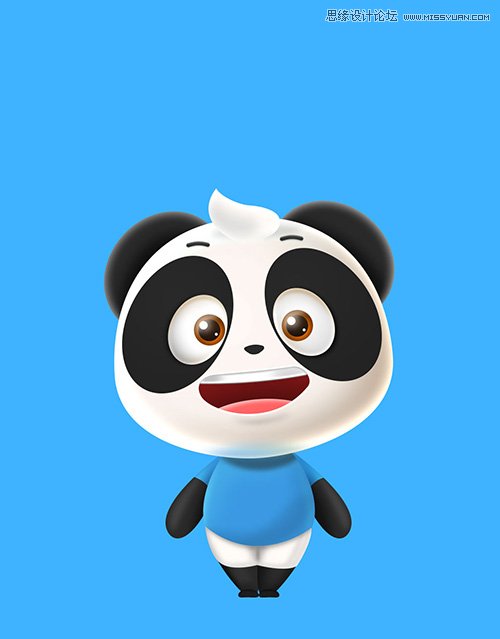 用PS绘制萌萌可爱的3D卡通熊猫