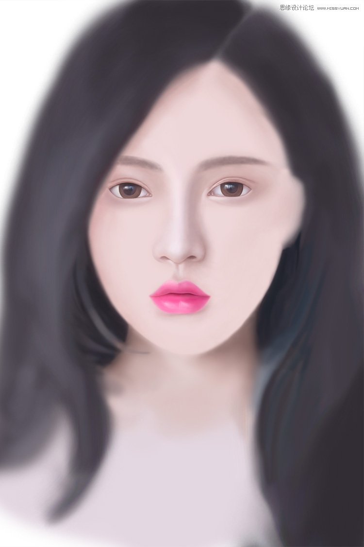 PS绘制清纯美丽的女孩教程