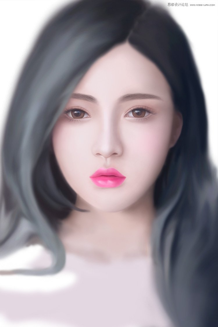 PS绘制清纯美丽的女孩教程