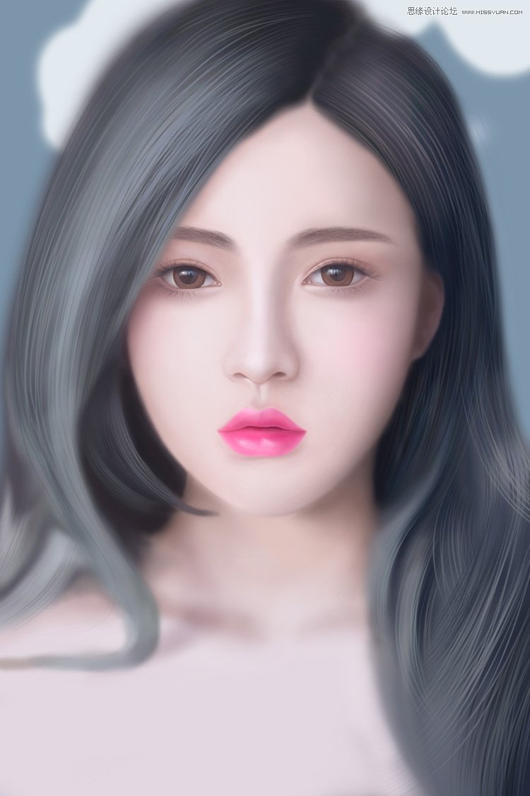 PS绘制清纯美丽的女孩教程