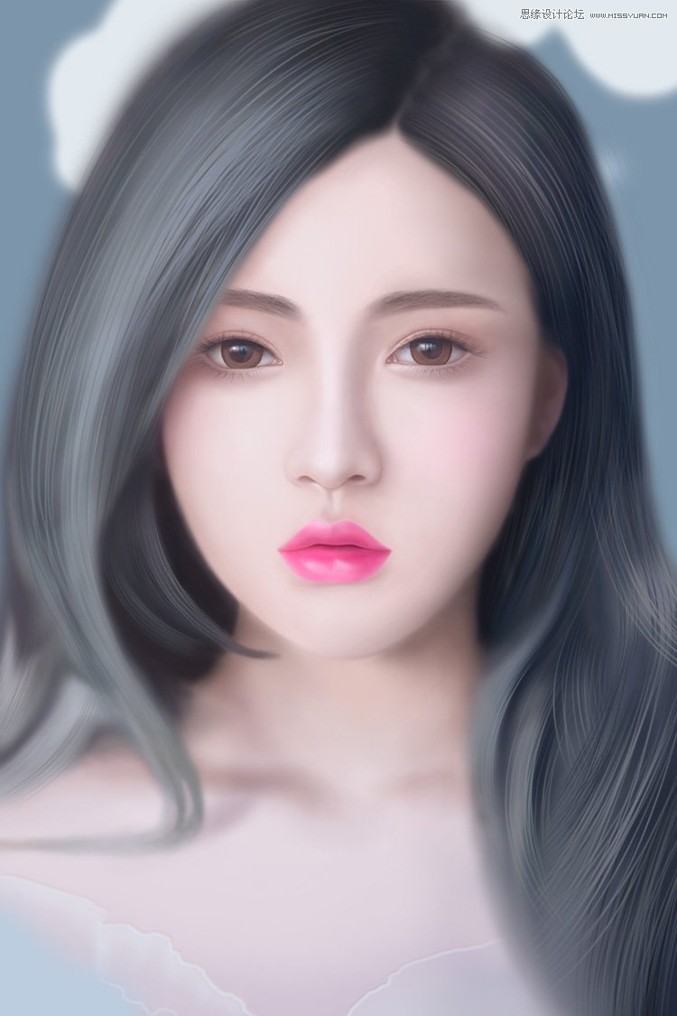 PS绘制清纯美丽的女孩教程