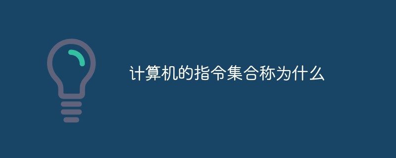 计算机的指令集合称为什么