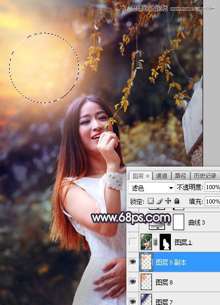 PS给外景人像照片添加阳光装饰效果