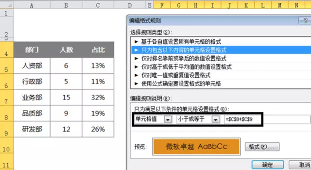 excel条件格式堆积图利用Excel条件格式做图表——占比堆积图