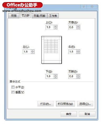 excel工作表标签大小 Excel工作表打印时纸张大小和页边距等打印页面的设置方法