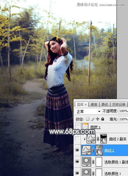 ps给森林照片添加唯美逆光效果