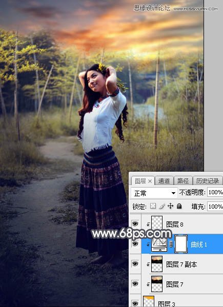 ps给森林照片添加唯美逆光效果