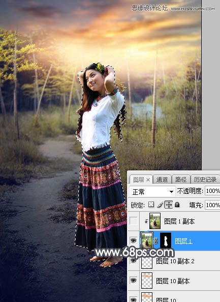 ps给森林照片添加唯美逆光效果