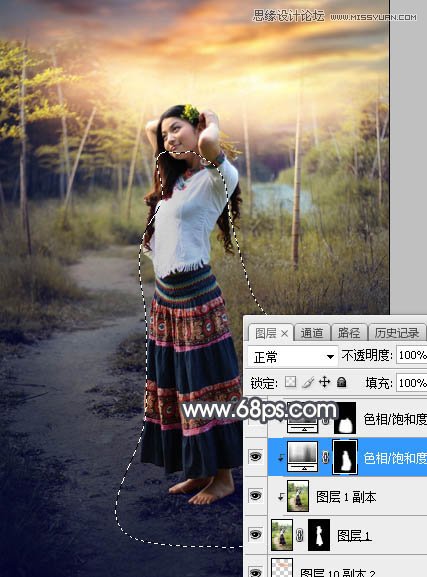 ps给森林照片添加唯美逆光效果