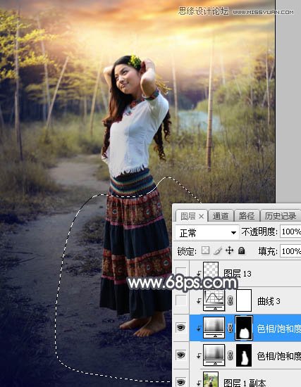 ps给森林照片添加唯美逆光效果